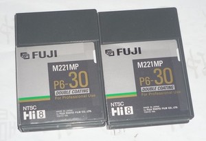FUJI Hi8 M221MP P6-30 Video Cassette Tape x 2, Found Footage