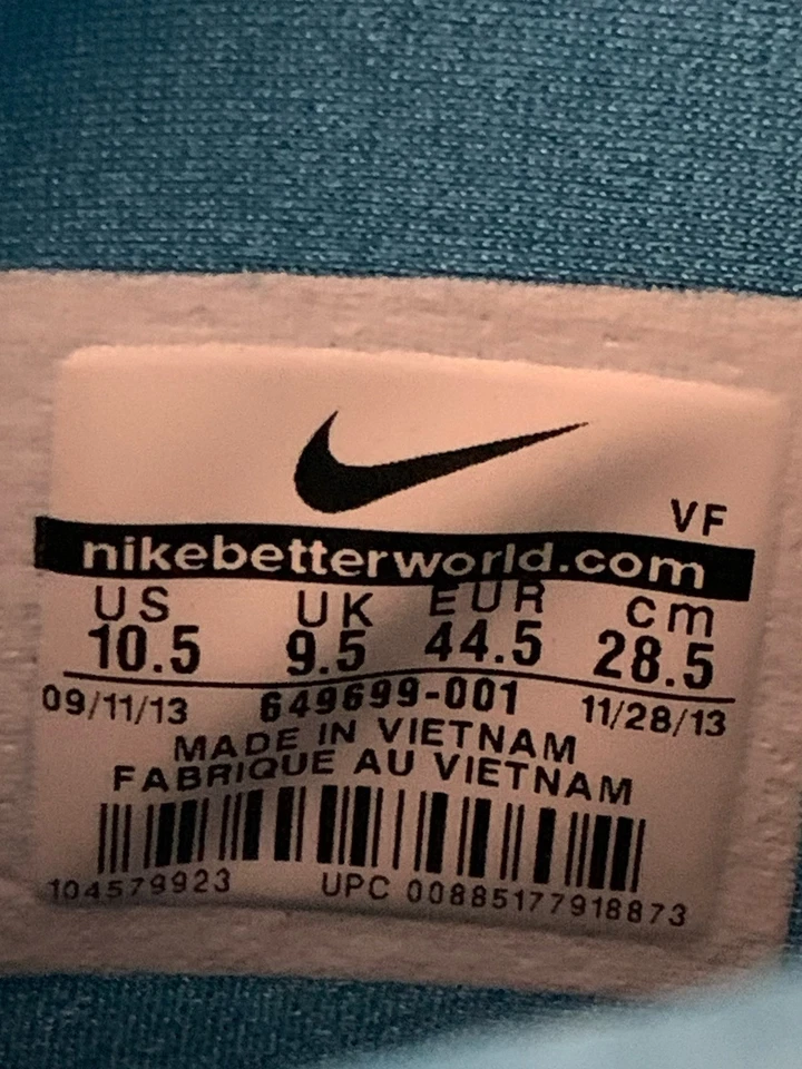 NIKE Mens Sz 10.5 KOBE 9 NSW LIFESTYLE TXT 'BLACK PLATINUM 649699-001 - Image 2 of 4