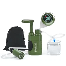 Purewell Water Hand Purifier Pump with Replaceable Carbon 0.01 Micron Water...