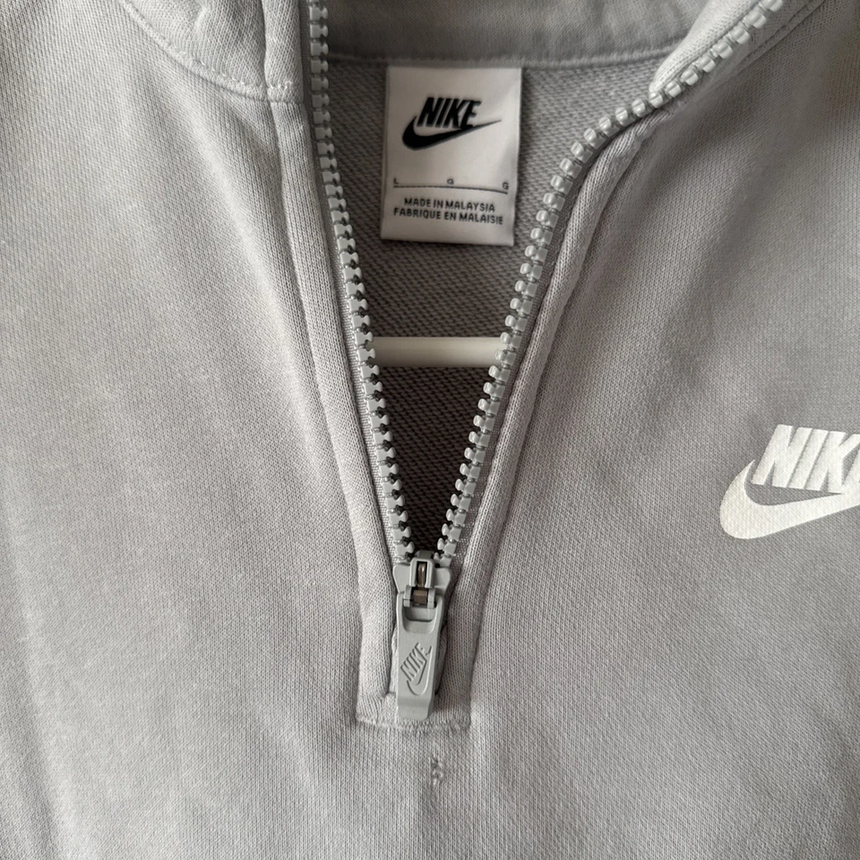 Nike Girls Quarter Zip Pullover Sweatshirt Size Large Gray - Image 3 of 3