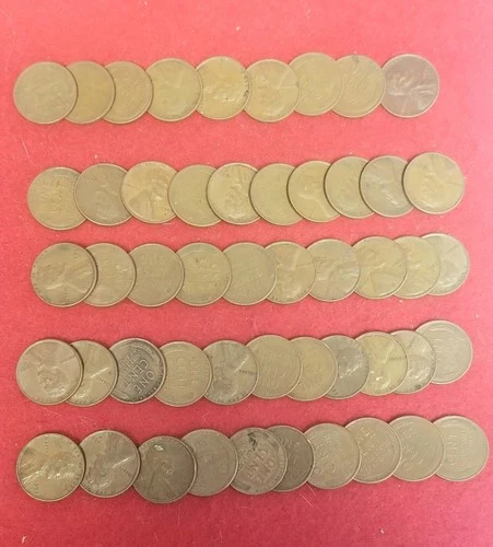 1953-D Lincoln Wheat Cent Roll - 50 Coins  *Circulated Condition* VG/Better