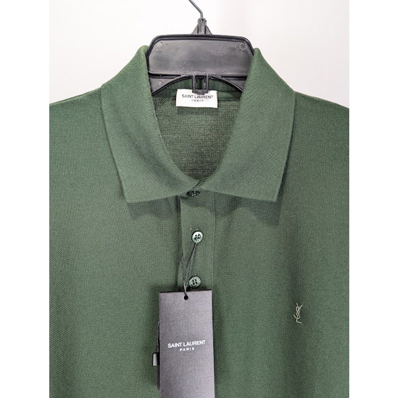 Polo Saint Laurent Paris verde nuova con etichetta L