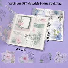 40 Sheets Pre-Cut Washi Sticker Books for Adults, Dual Washi & PET Materials,...