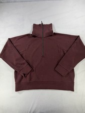 Spanx Air Essentials Half Zip Top Red Size M