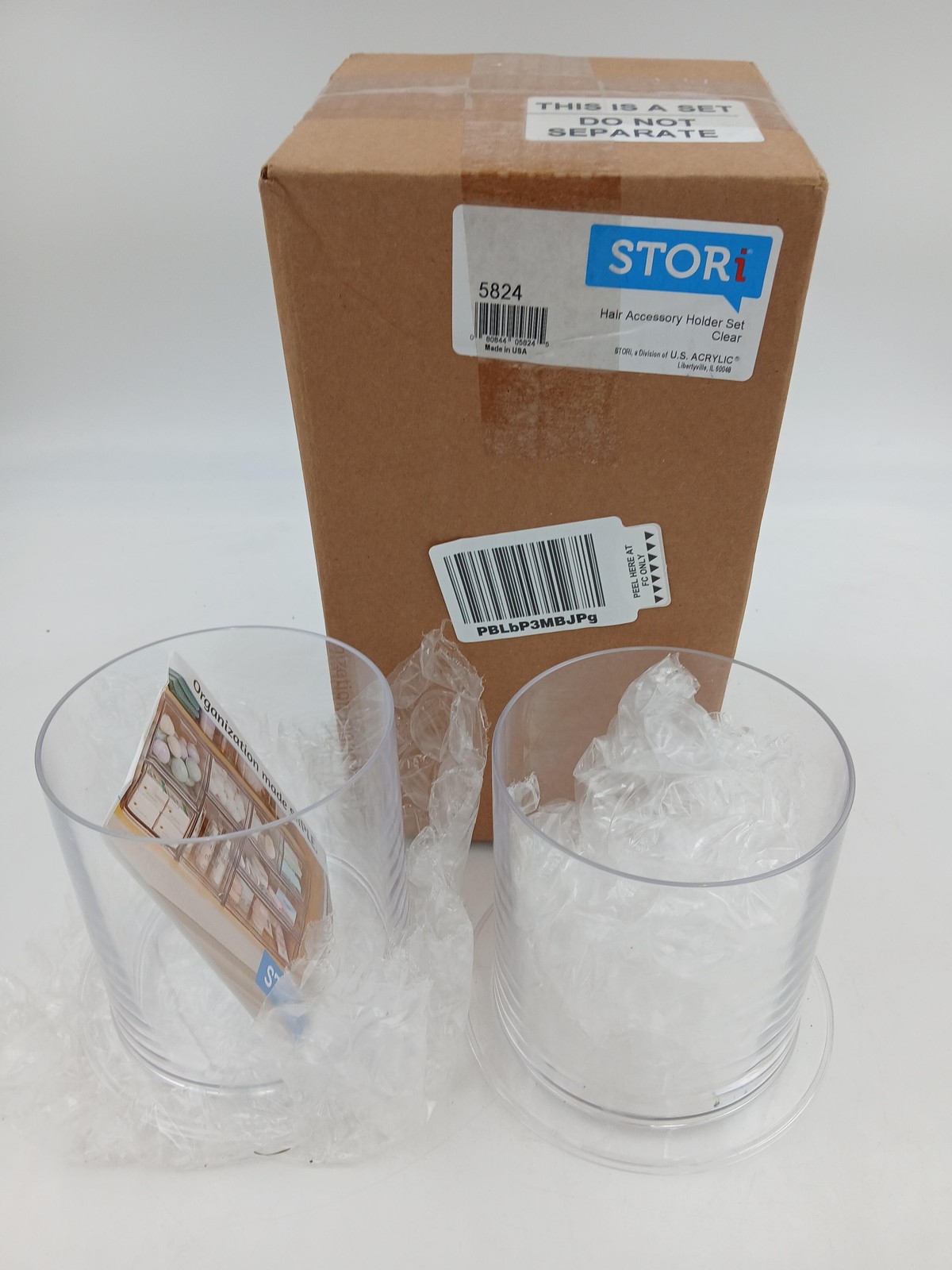 STORi Hair Accessory Holder Set Clear Acrylic Organizer 2-Pa