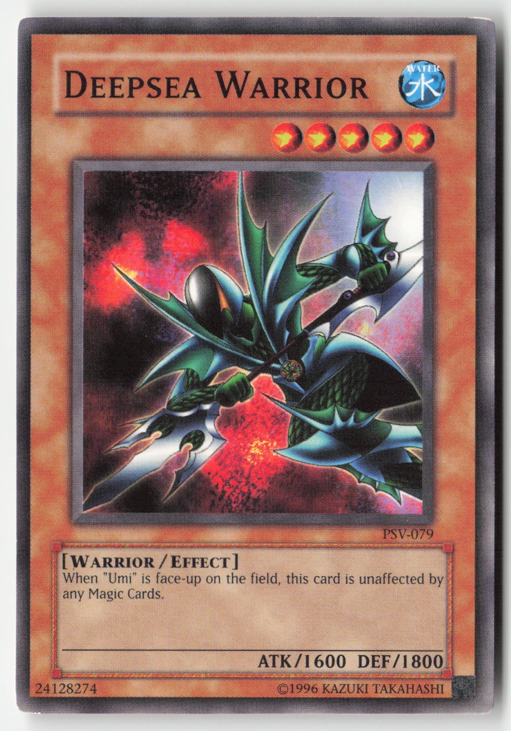 Deepsea Warrior PSV-079 YuGiOh Pharaoh's Servant trading card — raw and PSA graded price guide