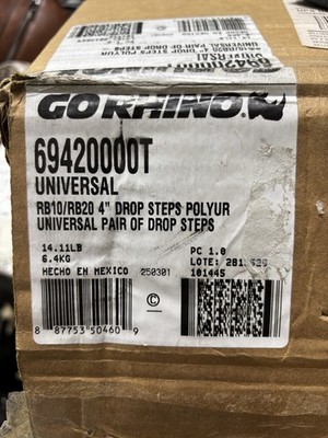 Go Rhino 69420000T - Pair of RB10/RB20 Black 4'' Drop Steps