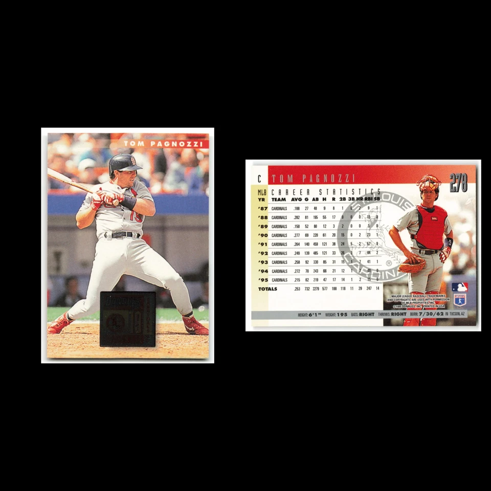 Tom Pagnozzi #278 1996 Donruss St. Louis Cardinals Baseball Card MLB NM - Image 3 of 3