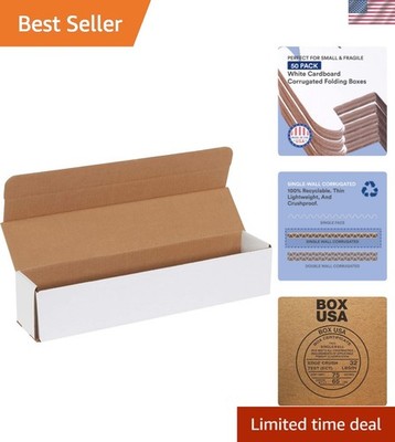 50-Pack Heavy-Duty Shipping Boxes 17.5x3.5x3.5in - Eco-Friendly & Crush-Proof