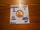 1947S Lincoln Cent Gem BU+ BEAUTY!!! PQ!!!! NICE+++++++