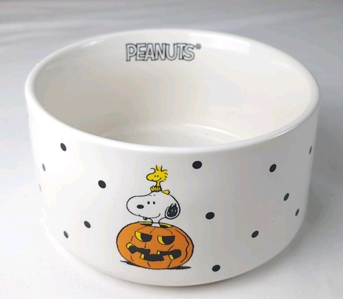 Cacahuetes Rae Dunn Spook Tacular Halloween Snoopy Woodstock Mascota Perro Cuenco Caramelo - Imagen 2 de 9