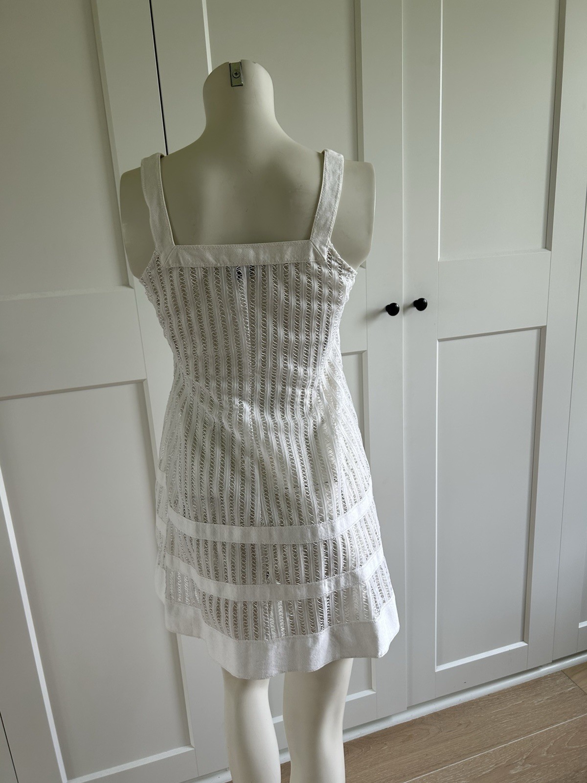 LAUNDRY WHITE CROCHET TINY BUTTONS MINI DRESS 0 - image 7
