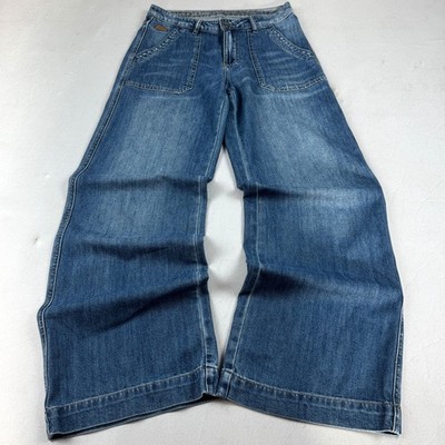 Driver Jeans Wide Leg Baggy Denim Jeans Vintage Y2K Skater Loose Fit Blue Pants