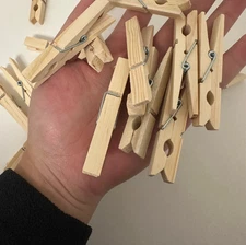 60 Wood Wooden 2.8 Inch Clothespins Laundry Clothes Pins Crafts Photos Pins