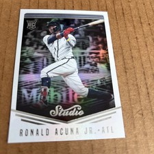 2018 Studio RONALD ACUNA JR RC ROOKIE #19 Braves Baseball Card (f3). rookie card picture