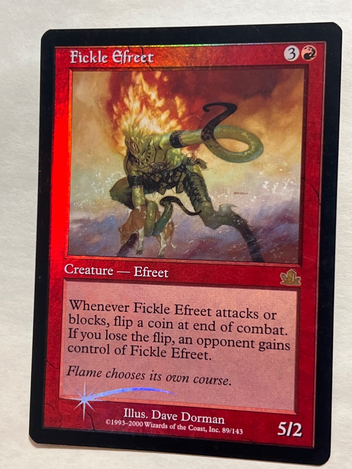 MTG - Fickle Efreet - Prophecy - Foil - Rare - LP - Magic the Gathering