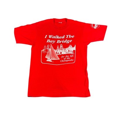 Fruit of the Loom Red I Walked The Bay Bridge T Shirt Adult L Sailing 90s Vtg