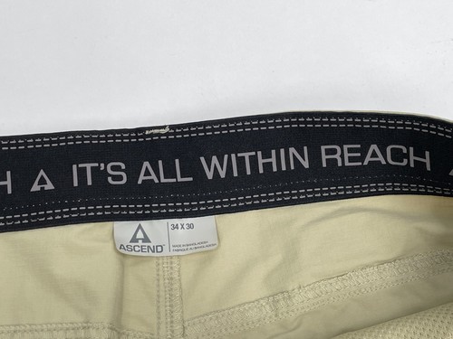 Ascend Mens Size 34x30 Beige Tan Pants Chino Hiking Performance Outdoor - Picture 4 of 10