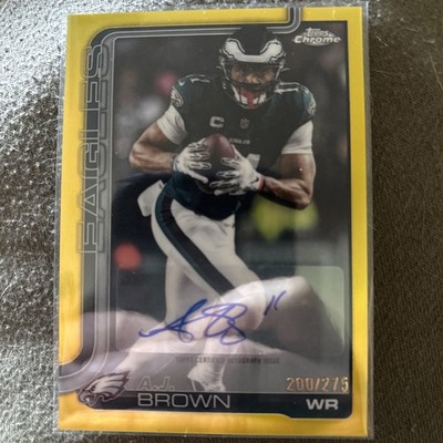 2025 Topps Chrome Football AJ Brown Yellow Refractor Auto /275 | eBay