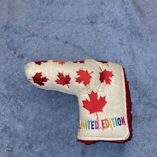 White Canada Flag Red Maple Leaf Putter Head Cover Headcover Rainbow