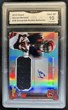 2013 Topps Finest Giovani Bernard Jumbo Jersey Auto Refractor RC #AJR-GB GMA 10