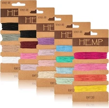 20 Colors Thread Cord for Jewelry Making - Natural Hemp Cord for Bracelets 1mm, 