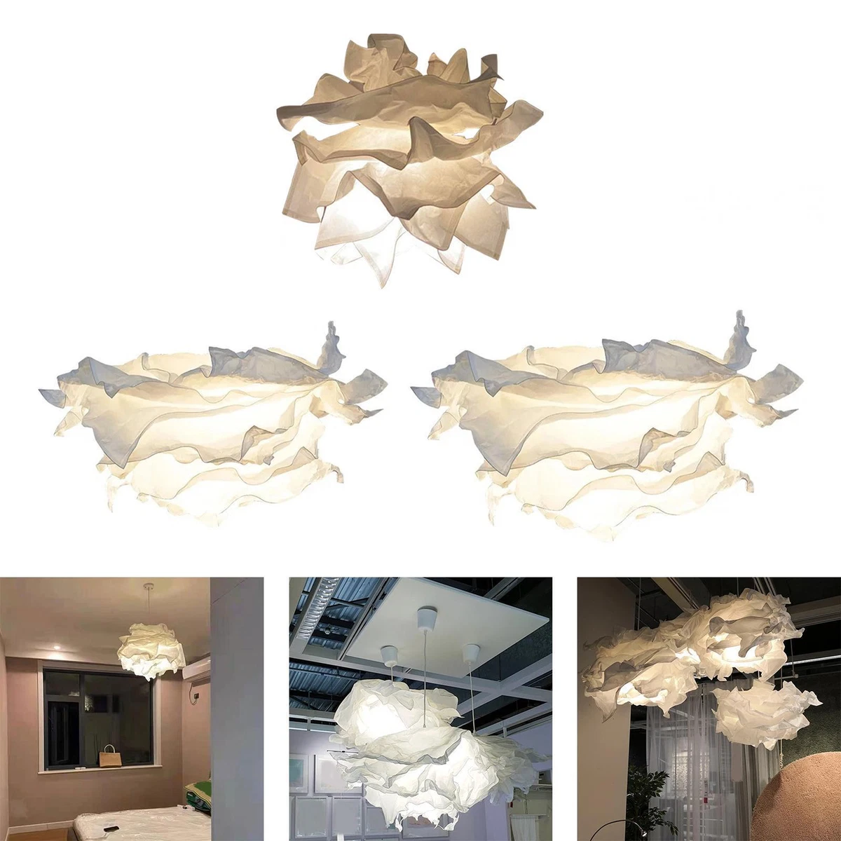 Paper Lamp Shade Ceiling Pendant Light Cover White Flower Lampshade Decor