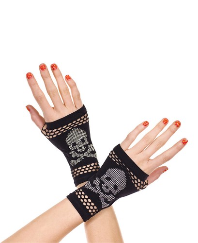 Gants imprimés crâne jambes musicales 425 neufs - Photo 1/2