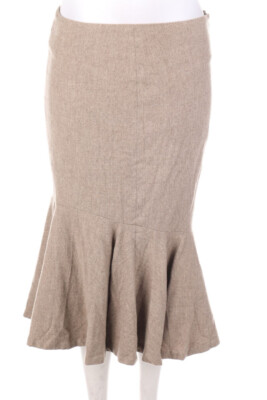 RALPH LAUREN Skirt Volants Wool-Blend Cashmere US 6 = D 36 beige #2673