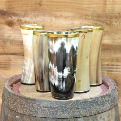 Set of FIVE Game of thrones viking drinking horn mugs cups for beer ale wine