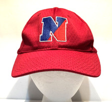 Port Authority Youth Red Baseball Cap with Blue/Red "N" - Breathable, Adjustable