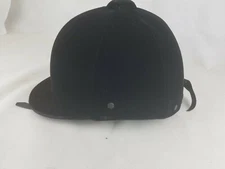 Quality qui-Royal Saddler Equestrian Black Velvet Riding Helmet Size 7 1/4  59