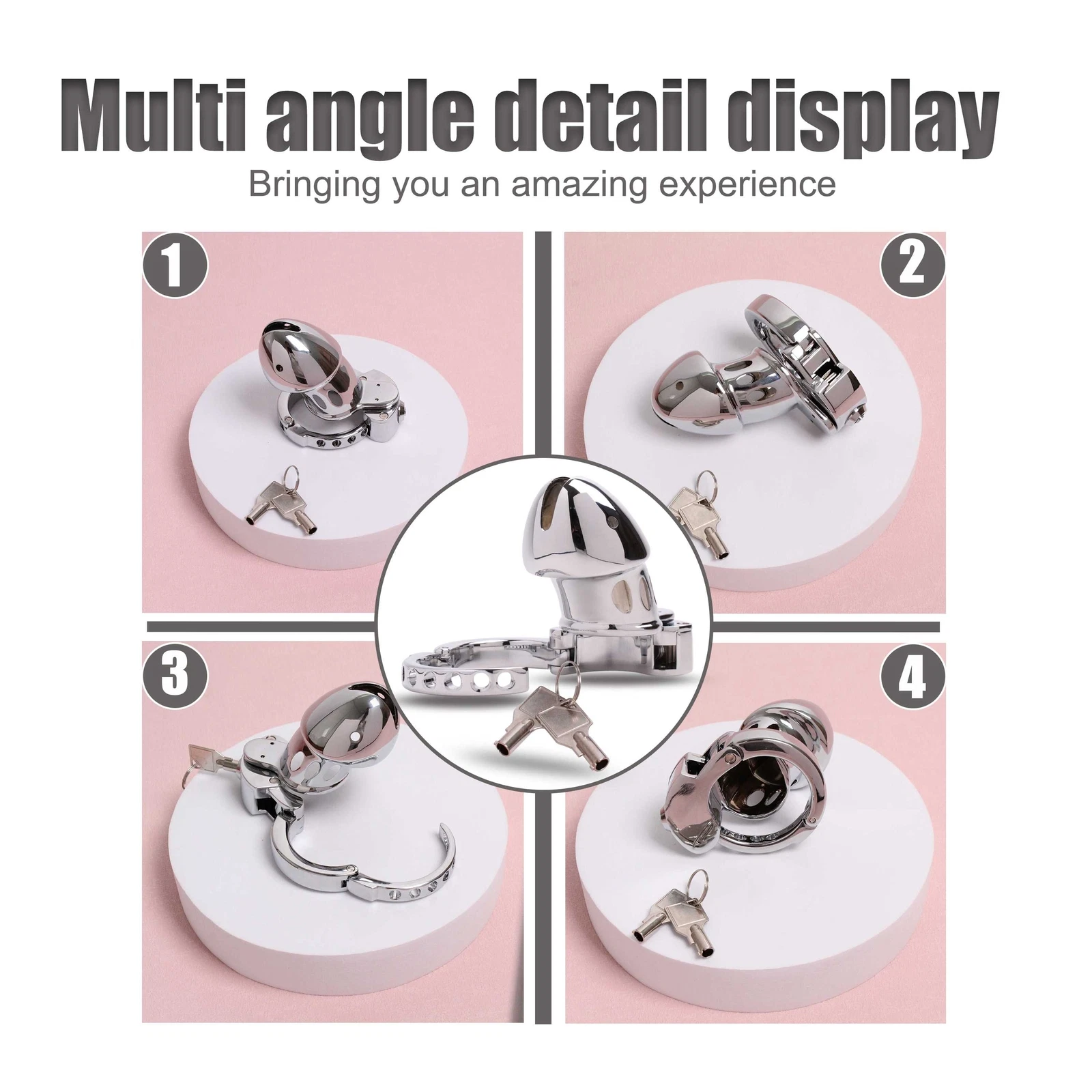 Adjustable Male Chastity Cage Lock Adjustable Ring Chastity Cage Device Adult US Adjustable Male Chastity Cage Lock Adjustable Ring Chastity Cage Device Adult US