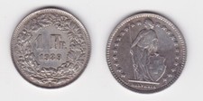 1 Franken Silber Münze Schweiz 1939 B ss+ (164878)