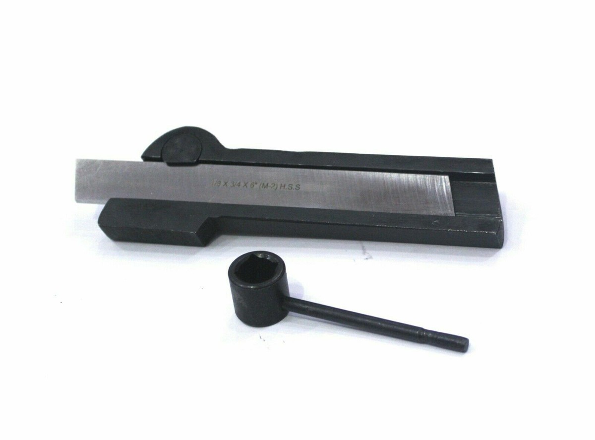 Lathe Cut Off Parting Tool Holder & HSS Blade - 3/4" Width Holder With 3/32" X 1/2" X 4-1/2" Blade For Metalworking - View #9