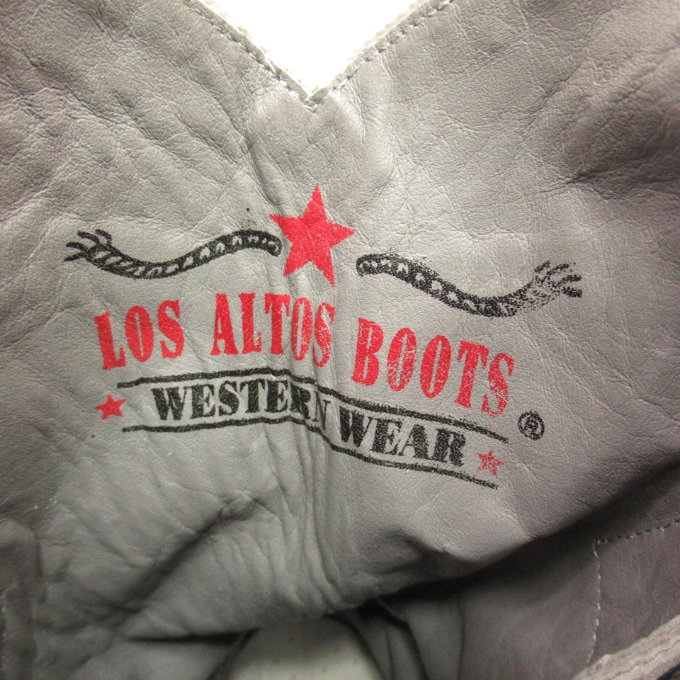 Botas Los Altos Anguila Para Hombre Talla 10 Blanco Vaquero Ancho EE Foto 2 de 4