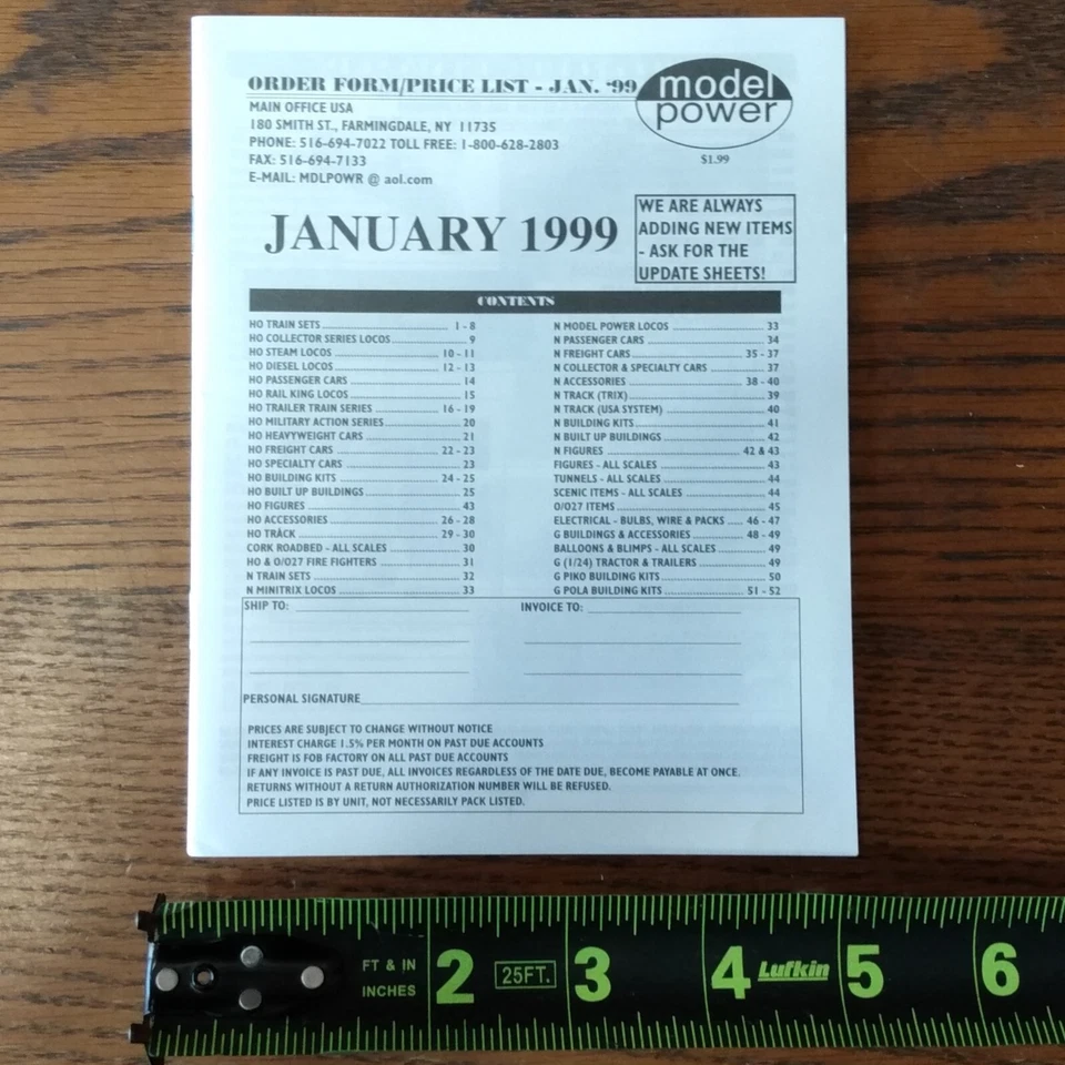 Model Power advertisements 1/87 HO N G O-27 1992 1999 order forms Roundhouse - Image 2 of 4