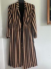Topshop Camel Stripe Maxi Coat /Jacket Black And Gold US Size 10 New W/ Out Tags