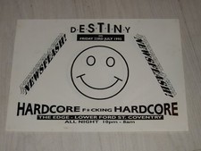 DESTINY NEWSFLASH  RAVE FLYER   EDGE COVENTRY   1993 DANCE MEMORABILIA  A3 VGC