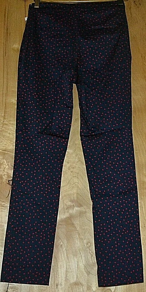FILA Pantaloni alla caviglia donna COURT & ROWE blu con pois rossi sparsi gamba skinny taglia 00