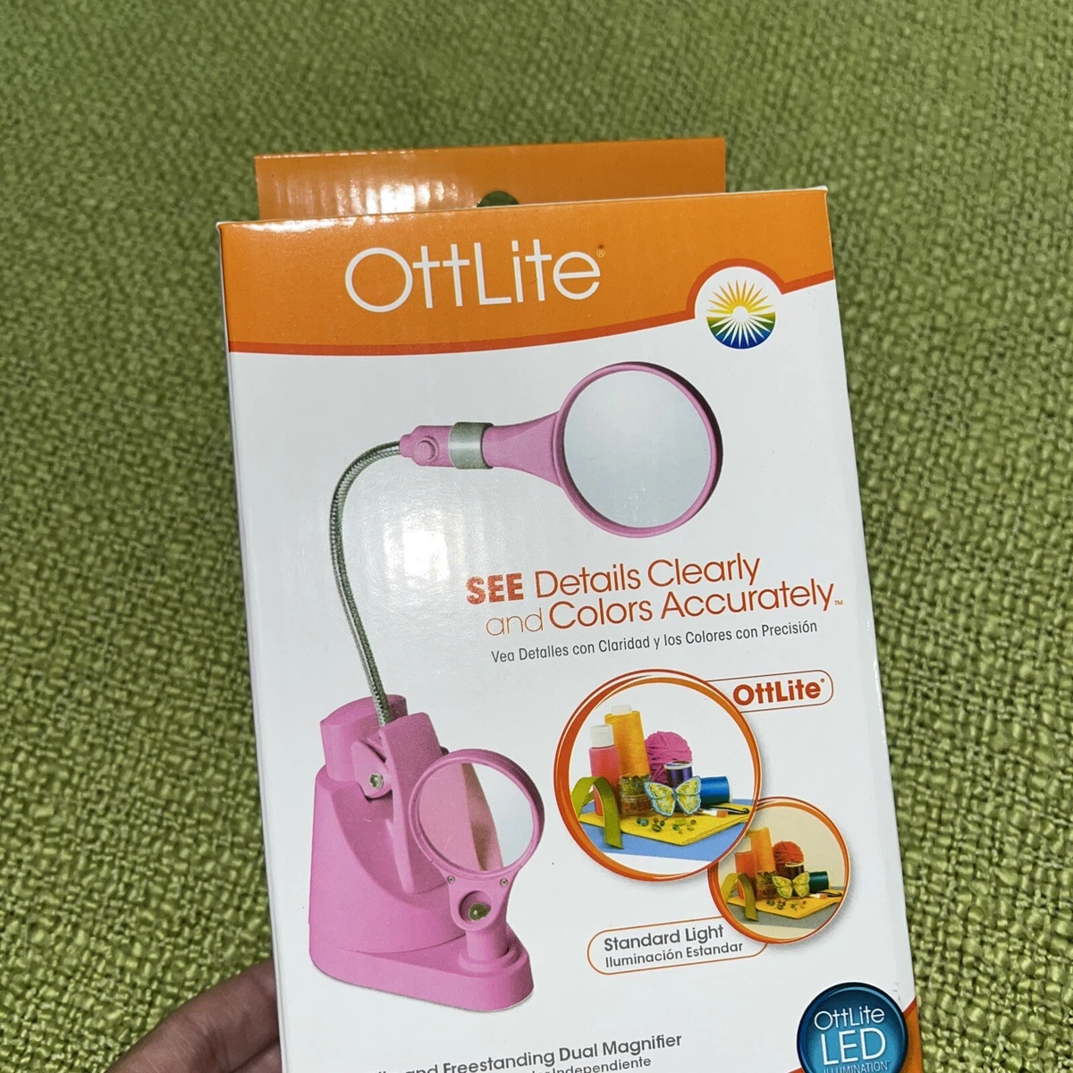 OttLite Dual LED Clip Freestanding Magnifier Craft Light Hobby