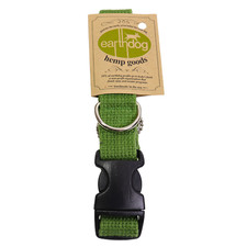 Earthdog Solid Hemp Leaf Adjustable Dog Collar - Size Large 18"- 26"