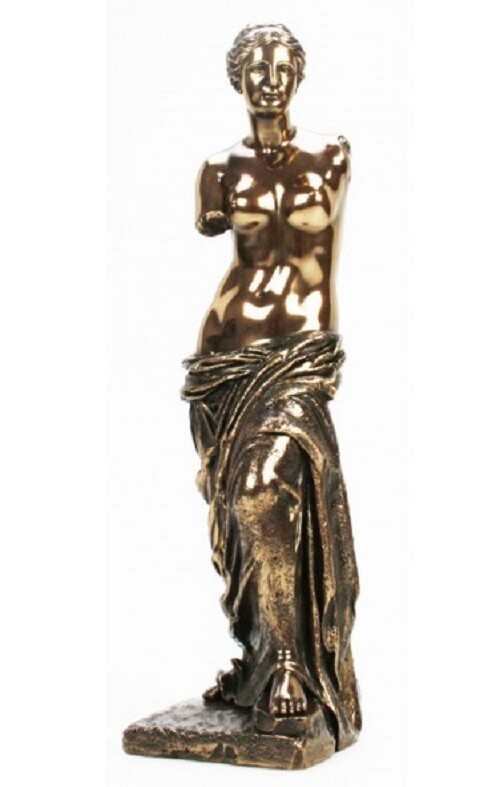 Statue Vénus de Milo style bronze antique de 35 cm pour décoration chic