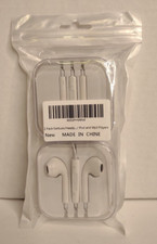 2 Pack White Universal Wired Headphones New Sealed