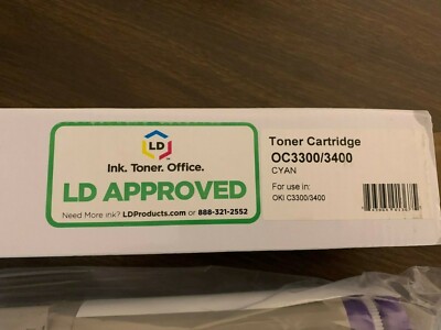 New Sealed LD Approved OC3300/3400 Cyan Toner Cartridge Oki Data Compatible new