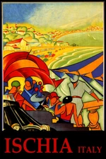 Ischia Italy Summer Party Beach Sailing Tourism Vintage Poster Repro FREE S/H