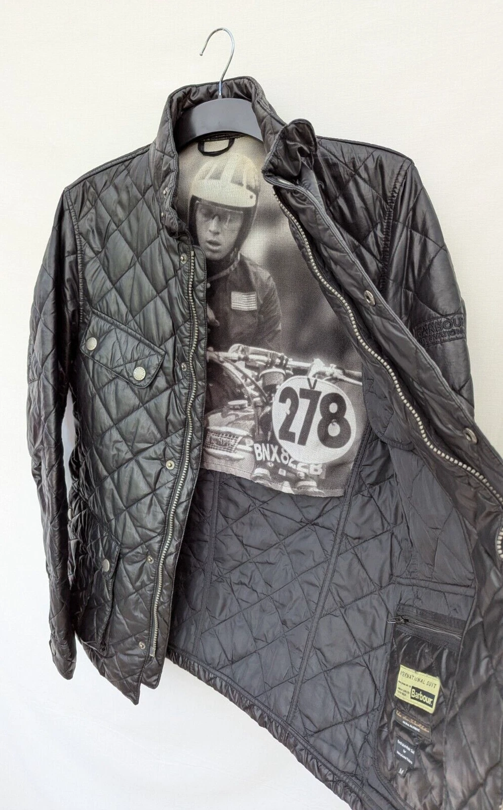 ALEXANDER MCQUEEN Barbour Giacca Media Mulholland Steve McQueen Cappotto Trapuntato Motociclista M