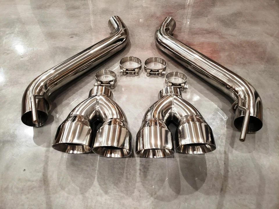 2016+3 " Für Chevy Camaro Achse Hinten Schalldämpfer Edelstahl Rohre Doppel 4 " - Bild 2 von 2