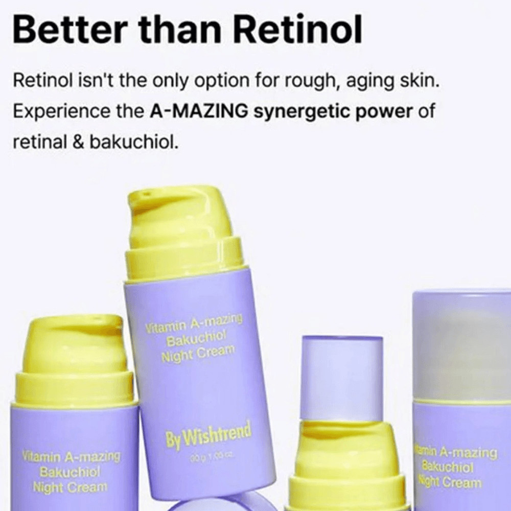 NIB New By Wishtrend Vitamin A-mazing Bakuchiol Night Cream 1.05 oz/30g Skincare