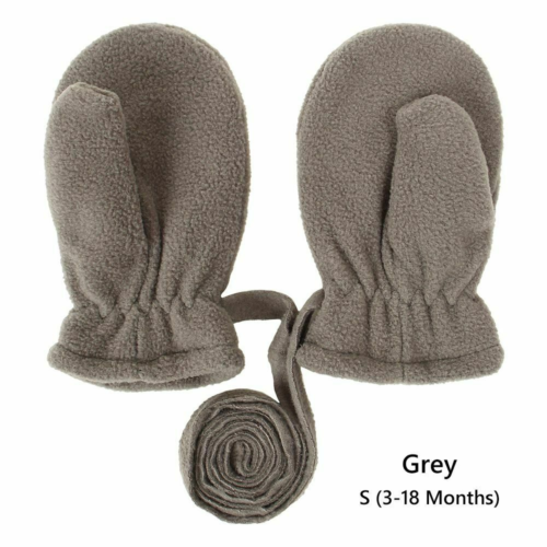 Baby Toddler Lanyard Mittens Boys Girls Gloves Polar Fleece Fleece Lined Gloves - Picture 11 of 20